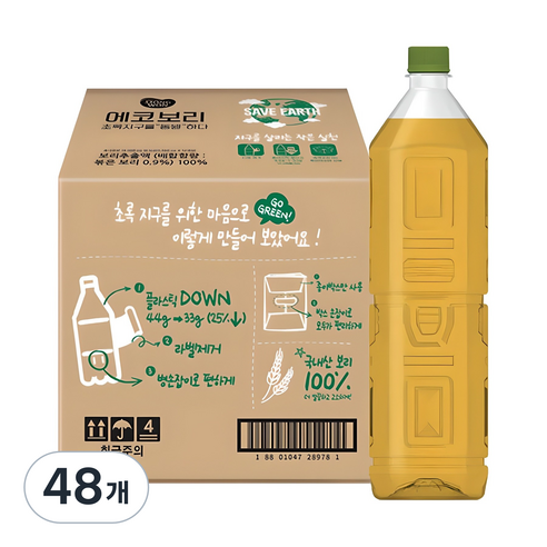 동원 무라벨 에코보리, 48개, 1.5L