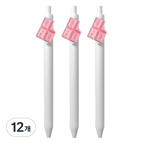 큐티파츠 젤펜 초콜릿 0.5mm, 핑크, 12개