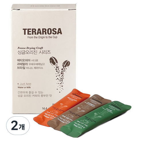테라로사 싱글오리진 파우더 커피, 2개, 9개입, 1.6g
