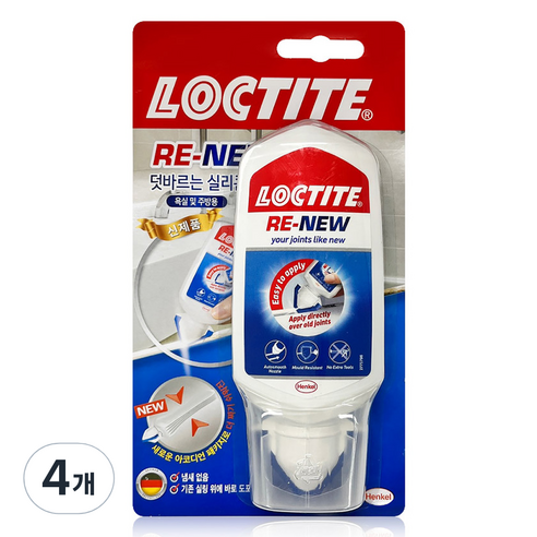 록타이트 리뉴 화이트 덧바르는 실리콘 80ml, 4개