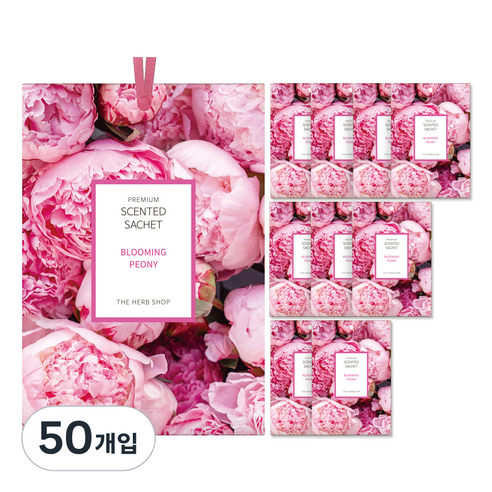 프리미엄 센티드 사쉐 블루밍 피오니, 10g, 50개입