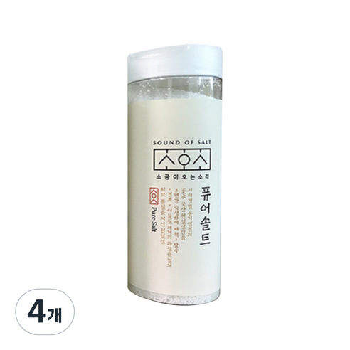 소금이오는소리 3년묵은 씻어나온 천일염, 200g, 4개