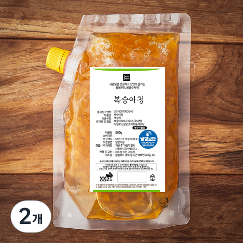 봄봄푸드 복숭아청, 500g, 2개