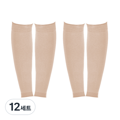 블럭마트 종아리 압박스타킹 베이지 세트, 12세트