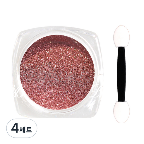 메이브라운 로즈골드 네일 미러파우더 M10141 + 섀도우 팁, 혼합 색상, 4세트