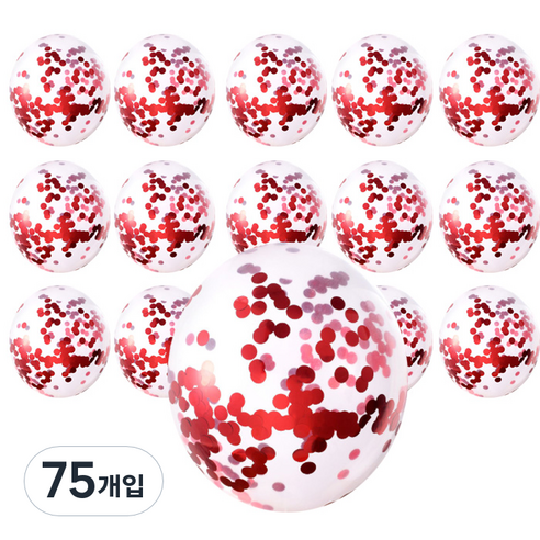 윰스 샤인스팽글 파티풍선, 레드, 75개