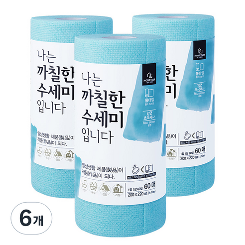 홈트너 나는 까칠한 수세미 입니다, 민트, 60매입, 6개
