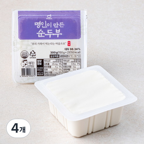 한둘 명인이 만든 순두부, 150g, 4개