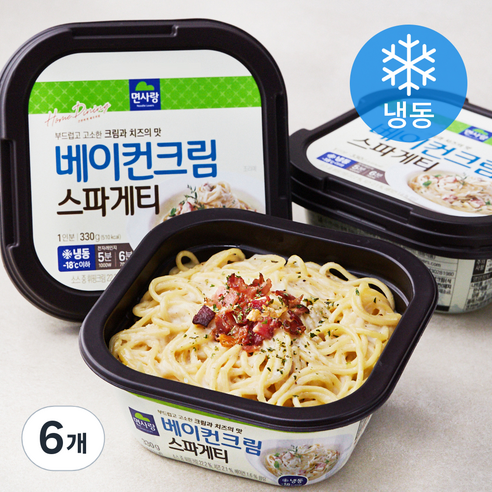 면사랑 베이컨크림 스파게티 (냉동), 330g, 6개