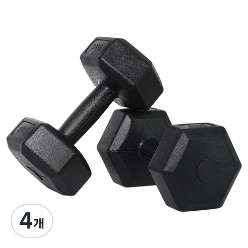 벨리카 홈짐 베이직 육각 덤벨 블랙 DB-01, 3kg, 4개