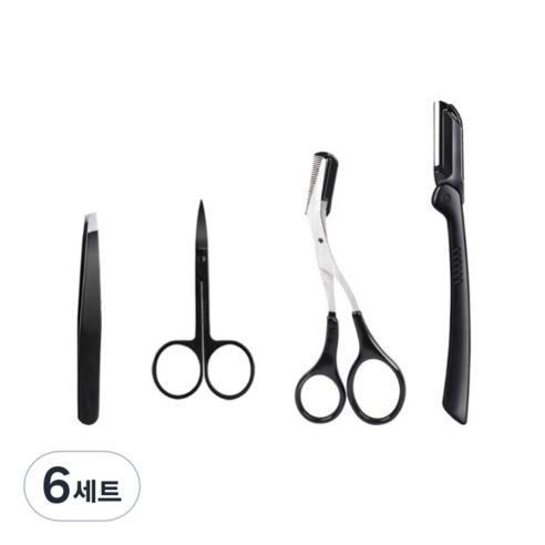 몬드로우 다용도 휴대용 남자 여자 눈썹 정리 도구 4종 세트, 6세트, 혼합색상