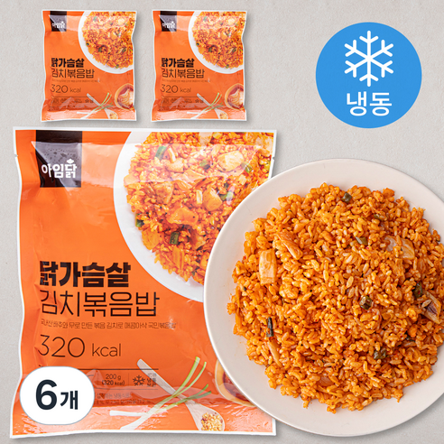 아임닭 닭가슴살 김치 볶음밥 (냉동), 200g, 6개