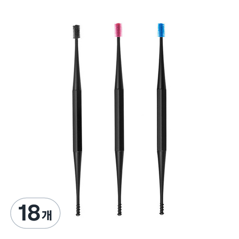 실리콘 양면 귀파개 색상 랜덤 발송, 18개