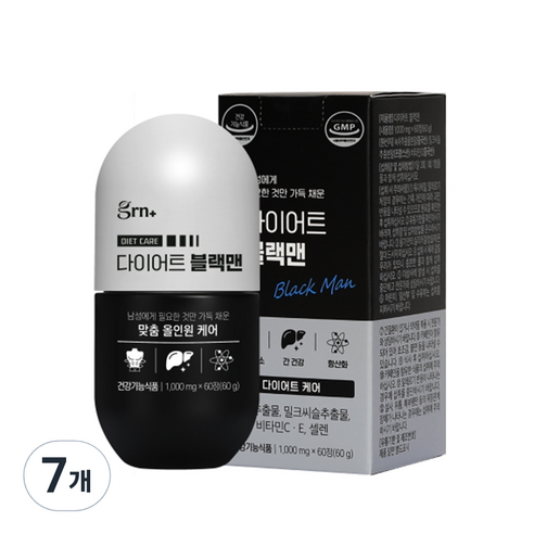 GRN 다이어트 블랙맨 60g, 60정, 7개