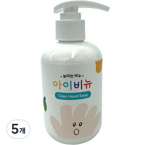 아이비뉴 유아용 컬러 핸드워시 흰색, 300g, 5개