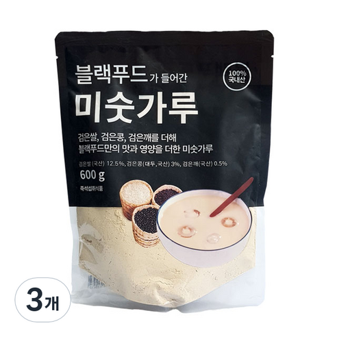 태광선식 블랙푸드가 들어간 미숫가루, 600g, 3개