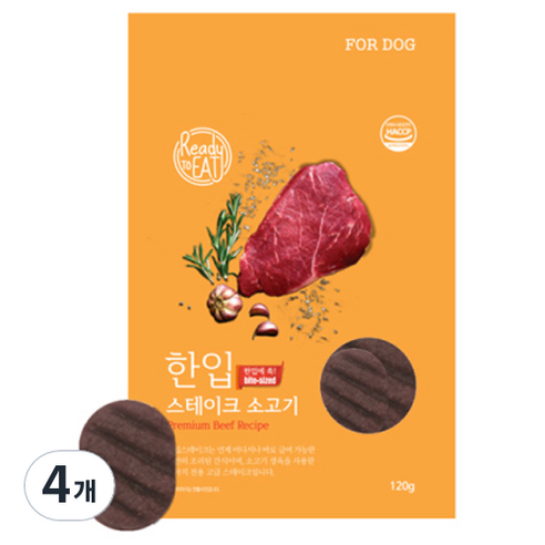 강아지 한입 스테이크, 4개, 120g, 소고기