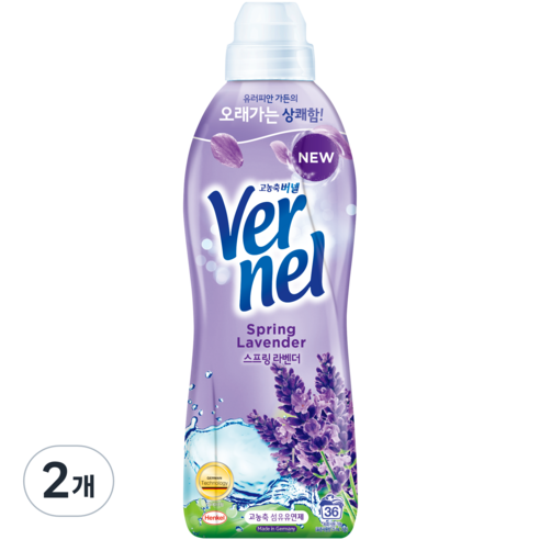 버넬 고농축 섬유유연제 스프링라벤더 본품, 900ml, 2개
