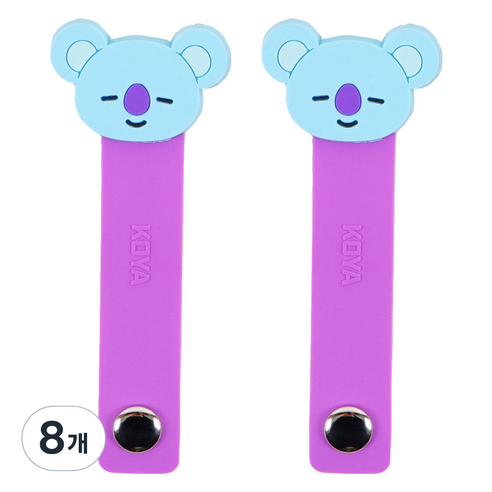 BT21 케이블 정리밴드 코야, 혼합색상, 8개