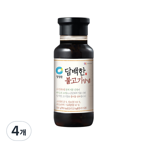 청정원 담백한 불고기양념, 4개, 500g