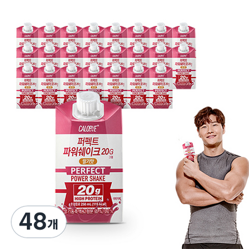 칼로바이 퍼펙트 파워쉐이크 20G 마시는 프로틴 음료 딸기맛, 48개, 250ml