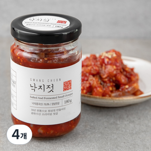 광천 낙지젓, 180g, 4개