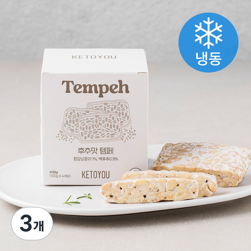 키토유 후추맛 템페 4개입 (냉동), 400g, 3개