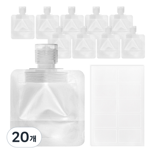 코멧 깔끔한 여행용 소분 파우치 30ml, 화이트, 20개