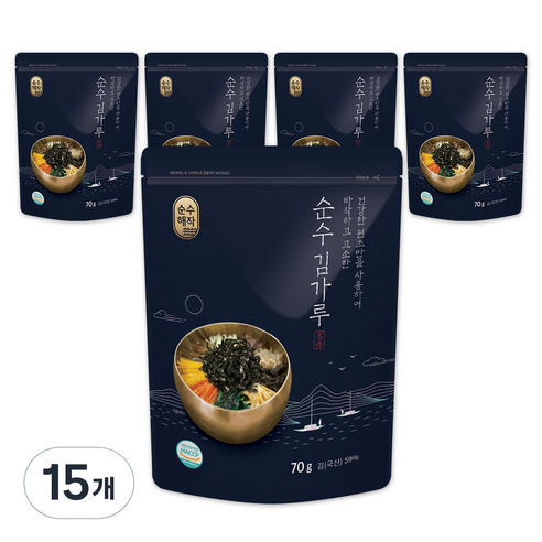 순수해작 순수 김가루, 70g, 15개