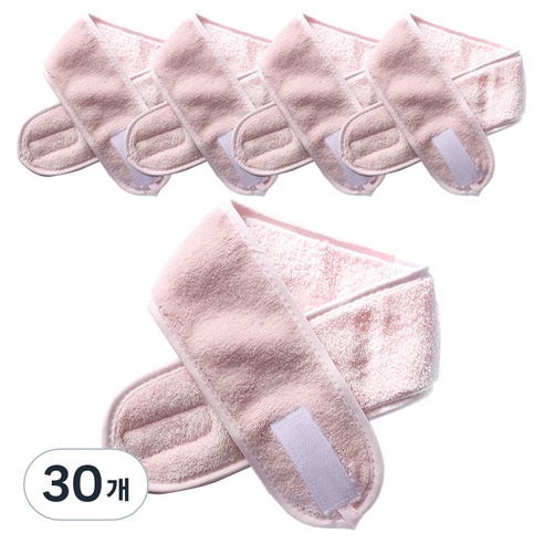 에이홉 머리고정 벨크로 세안밴드, 베이비핑크, 30개