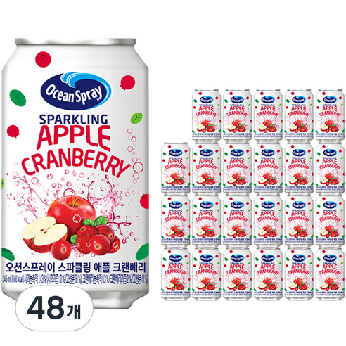 오션스프레이 스파클링 애플 크랜베리 탄산음료, 24개, 345ml