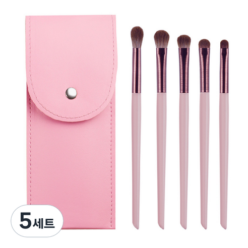 디에스 휴대용 파스텔 파우치 브러쉬 5종 세트, 코랄, 5세트