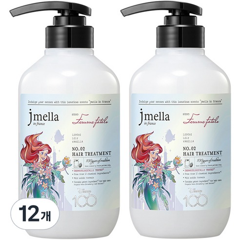 제이멜라 디즈니100 에디션 팜므파탈 헤어 트리트먼트 화이트 릴리향, 500ml, 12개