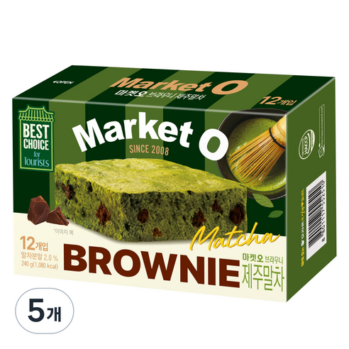 마켓오 브라우니 제주말차 12p, 240g, 5개