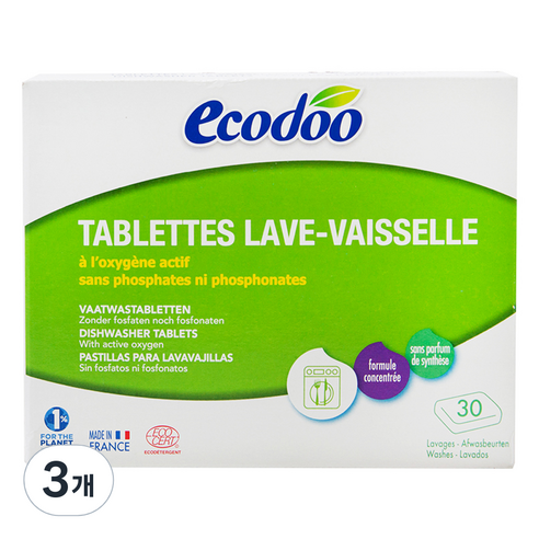 에코두 자동식기세척기 세제 타블렛, 600g, 3개