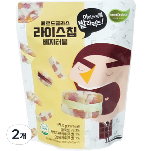 떼르드글라스 라이스칩, 베지터블, 30g, 2개