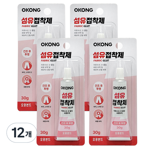 오공 섬유 접착제 30g, 12개