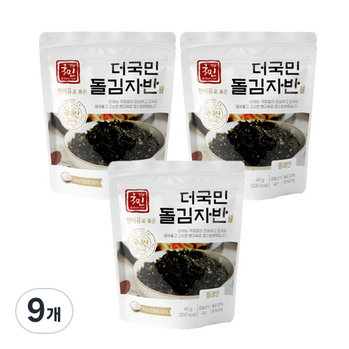 더국민 현미유로 볶은 돌김자반, 40g, 9개