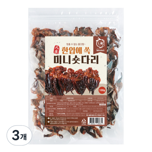 해야미 미니 숏다리, 100g, 3개