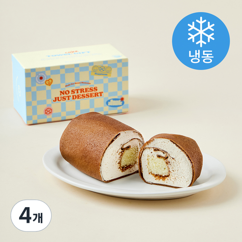 빌리엔젤 쿠키 카페오레 수건 케이크 (냉동), 125g, 4개