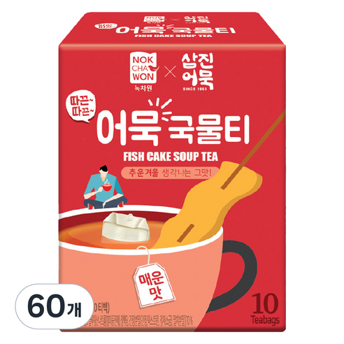 녹차원 따끈따끈 어묵국물티 매운맛, 60개, 4g