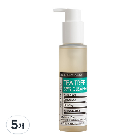 더마팩토리 티트리 59% 젤 클렌저, 150ml, 5개
