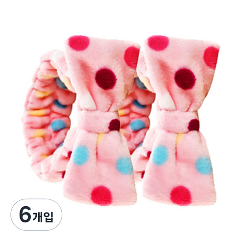 더자카 러블리 패턴 리본 머리띠, Y377LBBI231, 6개