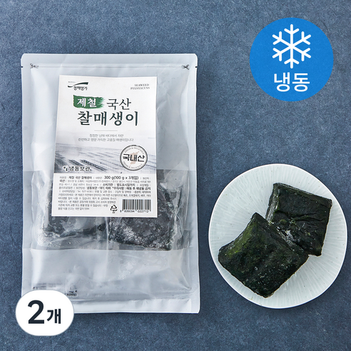 청해명가 국내산 제철 찰매생이 (냉동), 2개, 300g