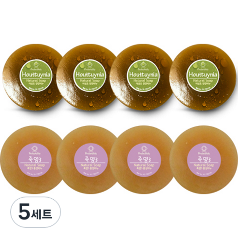 프로버블리 어성초 중성비누 110g x 4p + 죽염3 중성비누 110g x 4p 세트, 5세트