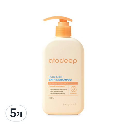 아토딥 퓨어 마일드 바스 앤 샴푸, 300ml, 5개