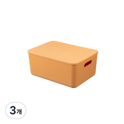 마켓에이 컬러 보관 상자 16L, 옐로우, 3개