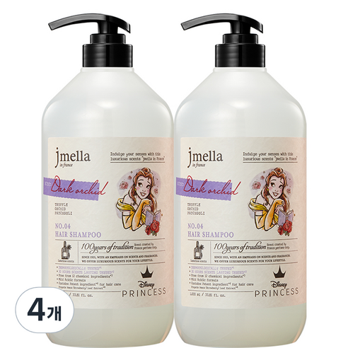 제이멜라 인 프랑스 디즈니 다크 오키드 헤어 퍼퓸샴푸 오키드향, 1000ml, 4개