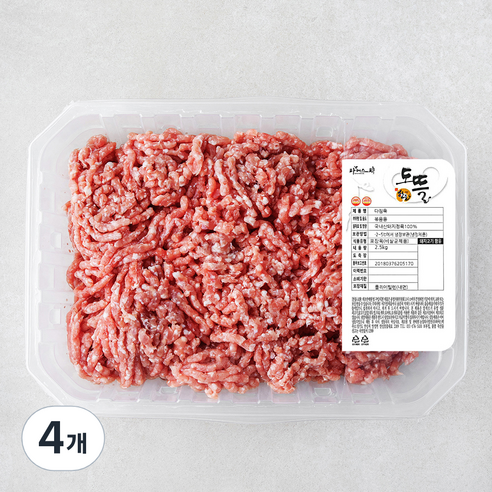 한돈 다짐육 (냉장), 2.5kg, 4개
