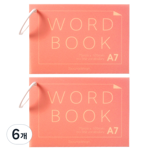 투영디자인 무선 A7 링 단어장 60매, 레드, 6개